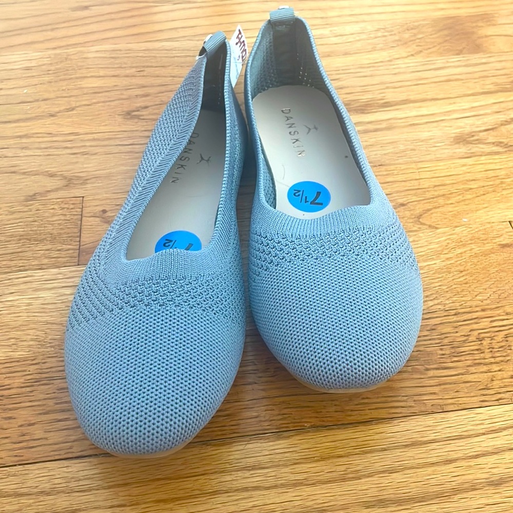 Blue Vegan Textile Flats New With Tags